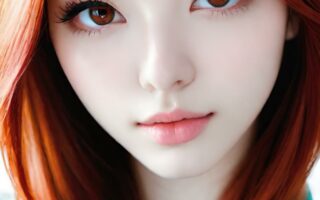 AI girl with red hair wallpaper