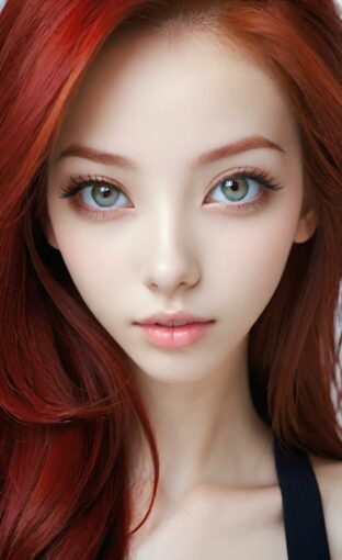 AI girl with red hair wallpaper