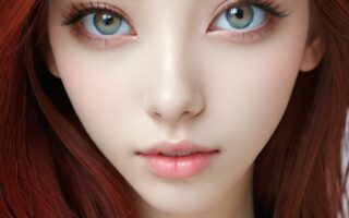 AI girl with red hair wallpaper