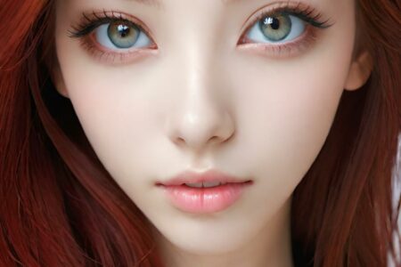 AI girl with red hair wallpaper