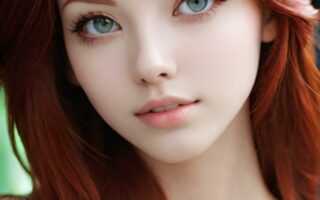 AI girl with red hair wallpaper