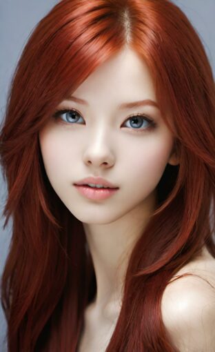 AI girl with red hair wallpaper
