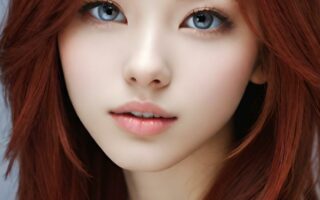 AI girl with red hair wallpaper