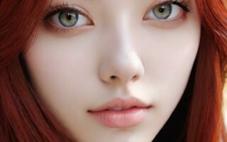 AI girl with red hair wallpaper