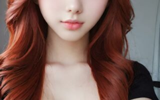 AI girl with red hair wallpaper