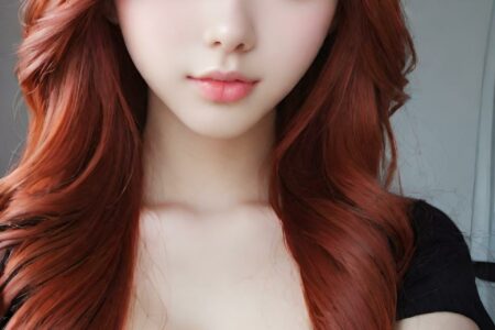 AI girl with red hair wallpaper
