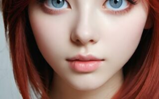 AI girl with red hair wallpaper