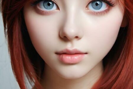 AI girl with red hair wallpaper