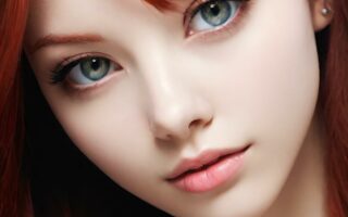 AI girl with red hair wallpaper