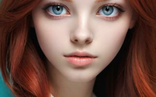 AI girl with red hair wallpaper