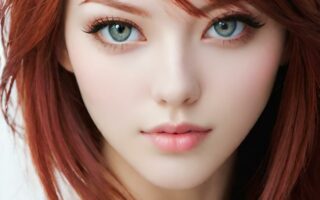 AI girl with red hair wallpaper