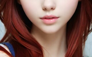 AI girl with red hair wallpaper