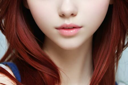 AI girl with red hair wallpaper