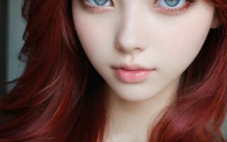 AI girl with red hair wallpaper