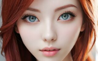 AI girl with red hair wallpaper
