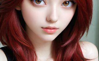 AI girl with red hair wallpaper
