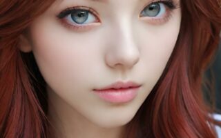 AI girl with red hair wallpaper
