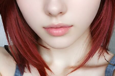 AI girl with red hair wallpaper