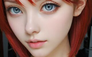 AI girl with red hair wallpaper