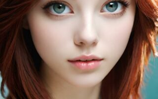 AI girl with red hair wallpaper