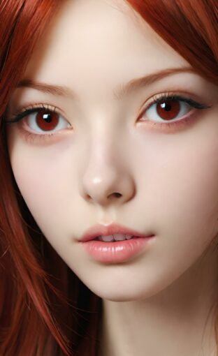 AI girl with red hair wallpaper