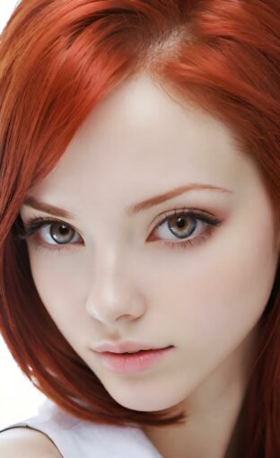 AI girl with red hair wallpaper