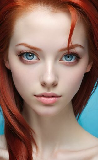 AI girl with red hair wallpaper
