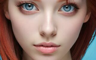 AI girl with red hair wallpaper