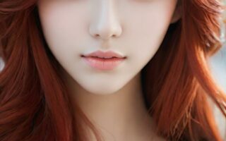 AI girl with red hair wallpaper