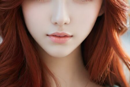 AI girl with red hair wallpaper