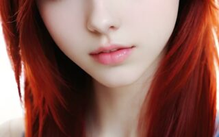 AI girl with red hair wallpaper
