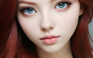 AI girl with red hair wallpaper