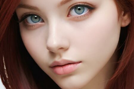 AI girl with red hair wallpaper