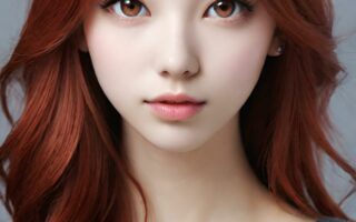 AI girl with red hair wallpaper