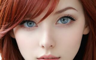 AI girl with red hair wallpaper