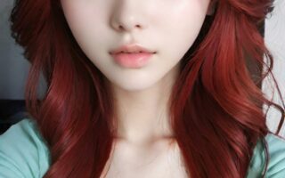 AI girl with red hair wallpaper