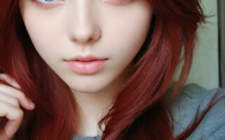 AI girl with red hair wallpaper