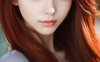 AI girl with red hair wallpaper