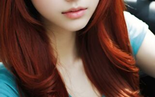 AI girl with red hair wallpaper