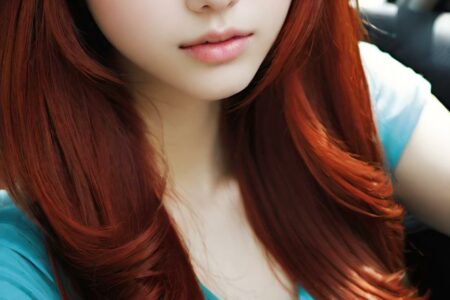 AI girl with red hair wallpaper