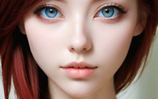 AI girl with red hair wallpaper