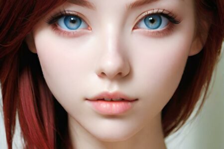 AI girl with red hair wallpaper
