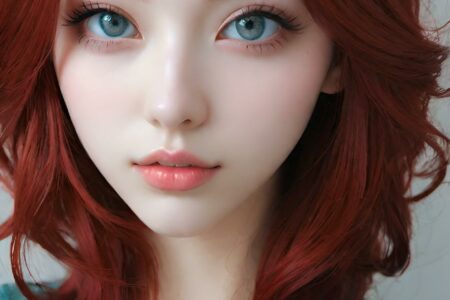 AI girl with red hair wallpaper