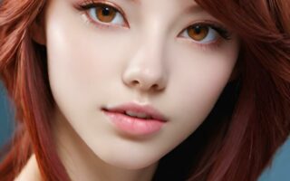 AI girl with red hair wallpaper