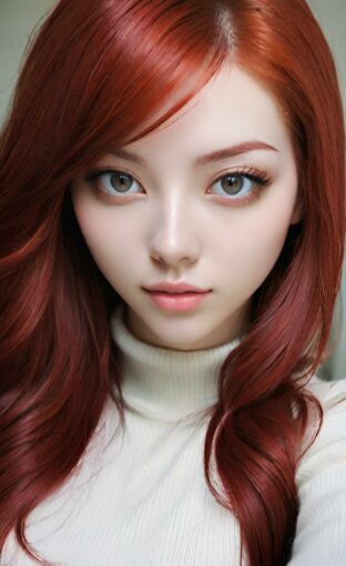 AI girl with red hair wallpaper