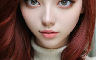 AI girl with red hair wallpaper