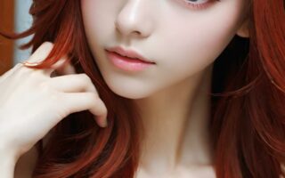 AI girl with red hair wallpaper