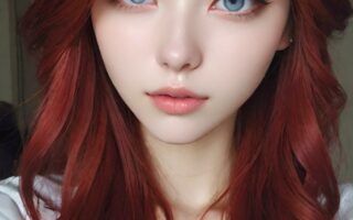 AI girl with red hair wallpaper