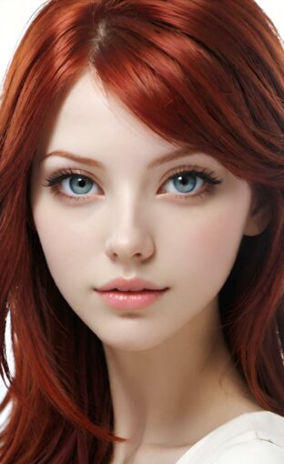 AI girl with red hair wallpaper
