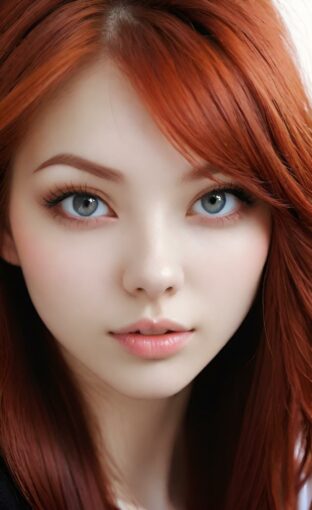 AI girl with red hair wallpaper